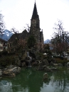 Interlaken and Zurich 009 * a little zen garden or something, with a church in the background * 1944 x 2592 * (1.97MB)